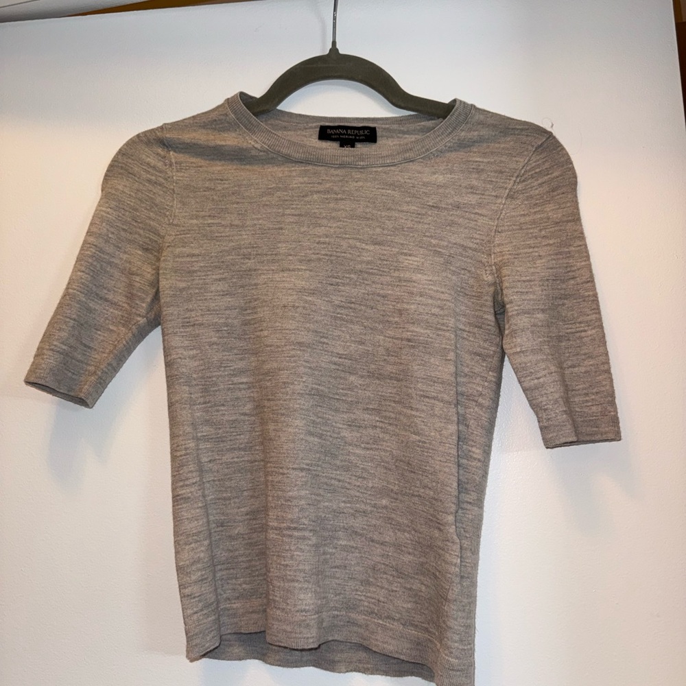 Banana Republic Light Gray Merino Wool Sweater